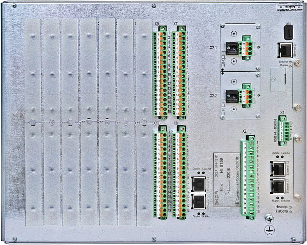 Терминалы ЭКРА 24Х: вид задней панели (с поддержкой МЭК61850-9-2LE)